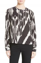 Theory Isalva Interlace Ikat Silk Top at Nordstrom